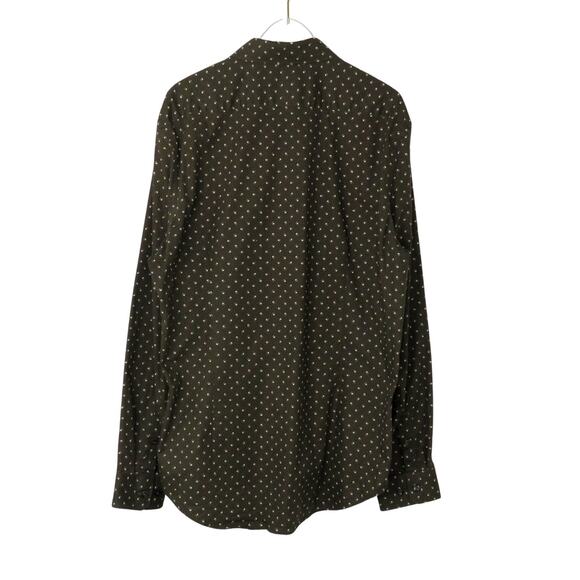 Express Slim 1MX Dark Green Floral Collared Button Down Dress Shirt Men's Medium - Picture 3 of 6